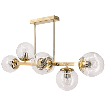 Plafon złoty metalowy z 6 szklanymi kulami 3030/6 z serii SINTRA - Lampy Elem